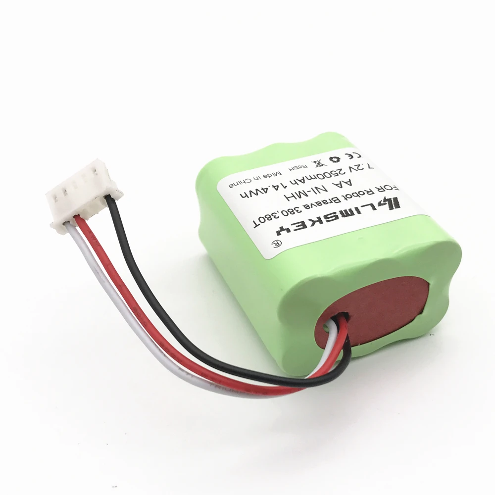 2 упаковки 7,2 V 2500mAh NiMH Сменный аккумулятор для iRobot Mint 5200 5200B 5200C Braava 380t очиститель пола