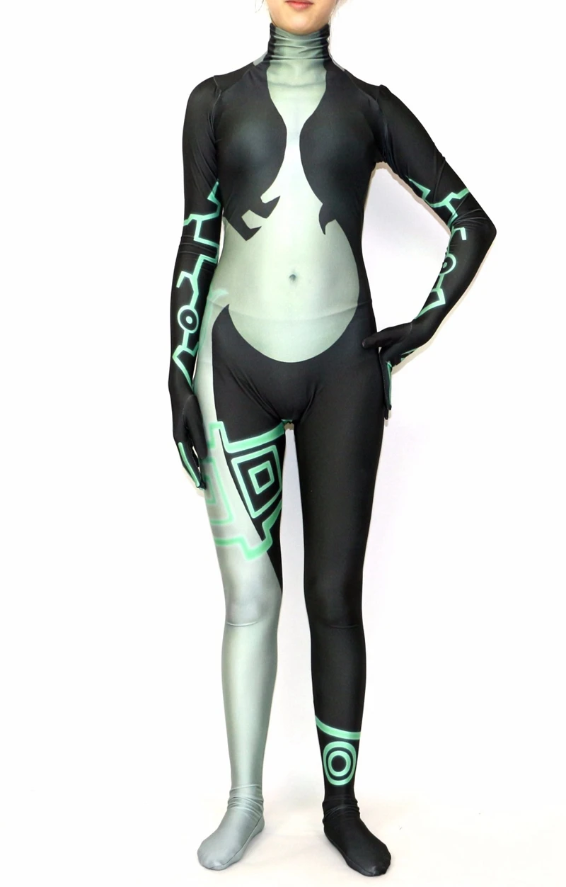 FOGIMOYA Women The Legend of Zelda Twilight Princess Cosplay Costume Midna Zentai Bodysuit Suit Jumpsuits Halloween - Цвет: 1