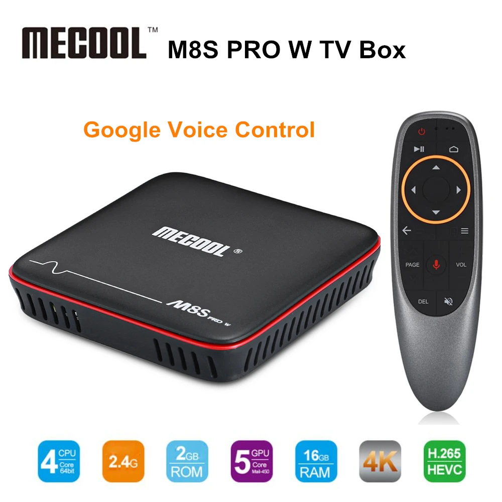 Mecool M8S PRO W 2 4 г голос Управление Smart ТВ Box Android 7.1.1 Amlogic S905W ГБ Оперативная память 16