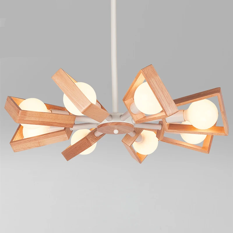 new Modern wood Pendant Light Nordic Style Suspension Luminaire Hanging Lamp Vintage Rustic Wood Lampshade| |