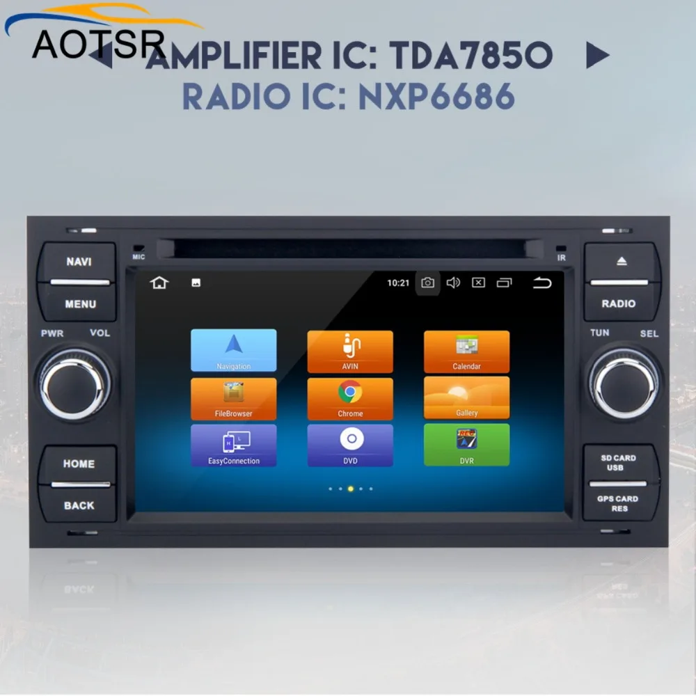 Top Car Multimedia Player Android 8.0 GPS 2 Din car dvd player for FORD/Focus/S-MAX/Mondeo/C-MAX/Galaxy wifi car radio head unit BT 5