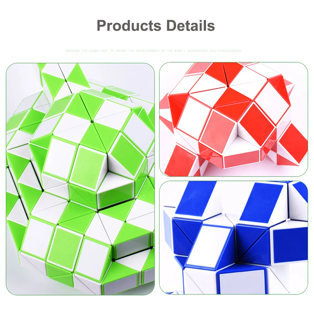 Magic Cube Zauberwürfel Magisches Lineal Kreativ Spielzeug Snake Drehpuzzle 