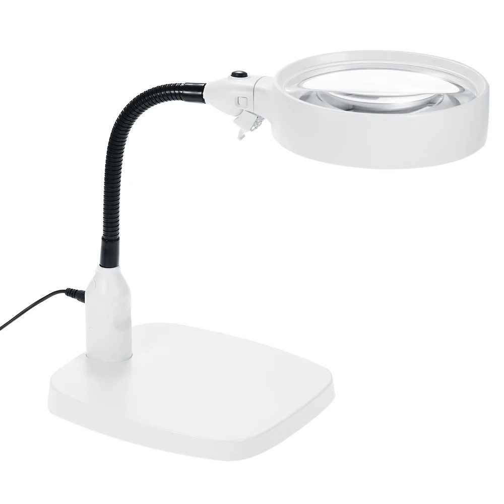 2 in 1 Desktop Magnifier LED Desk Lamp with 8X or 10X Lens ...