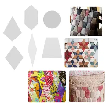 

100pcs Paper Quilting Templates Hexagon Rhombic Paper Sewing Mold Craft Piecing for Patchwork Garment Fabric Tools Accessories