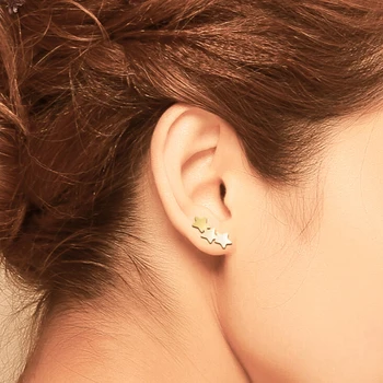 Earrings & Studs Tri Star Stud Earrings – Gold