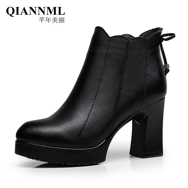 Chaussures 43 Bottes Femmes Automne black1 Taille Chaudes Peluche Compensées À Grande Semelles Split forme Hauts Black2 Cuir 33 Talons En Hiver Bottines 2019 Plate vmOyN8wn0