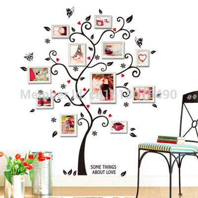 100*120Cm/40*48in 3D DIY Removable Photo Tree Pvc Wall Decals/Adhesive Wall Stickers Mural Art Home Decor