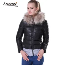 Women Winter Coat and Jacket Hooded Cotton Fashion Knitted Patchwork Padded Fur Collar Outwear Wadded Jackets and Coats WS005