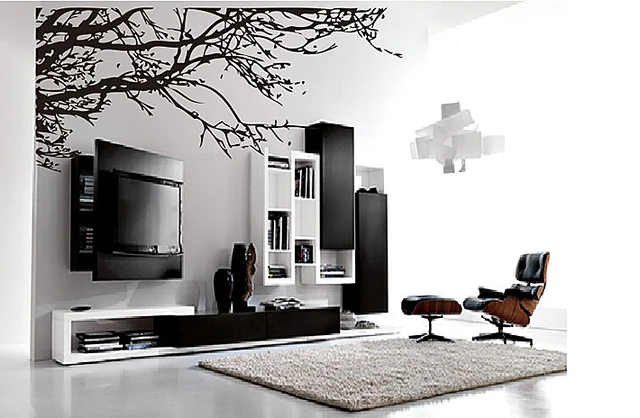 Sale black tree xl wall stickers home decor living room diy removable