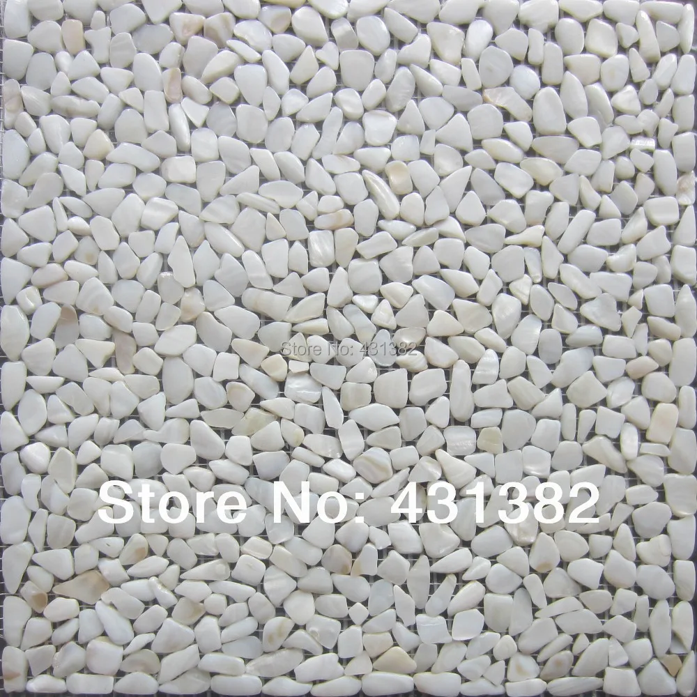 

11pcs Natural Mother of pearl shell mosaic tile, irregular shape on mesh, natural colour Free shipping