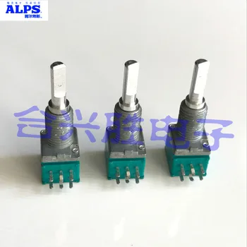 

Japan ALPS RK097 type rotary potentiometer double B100K midpoint fine axial length 23mm