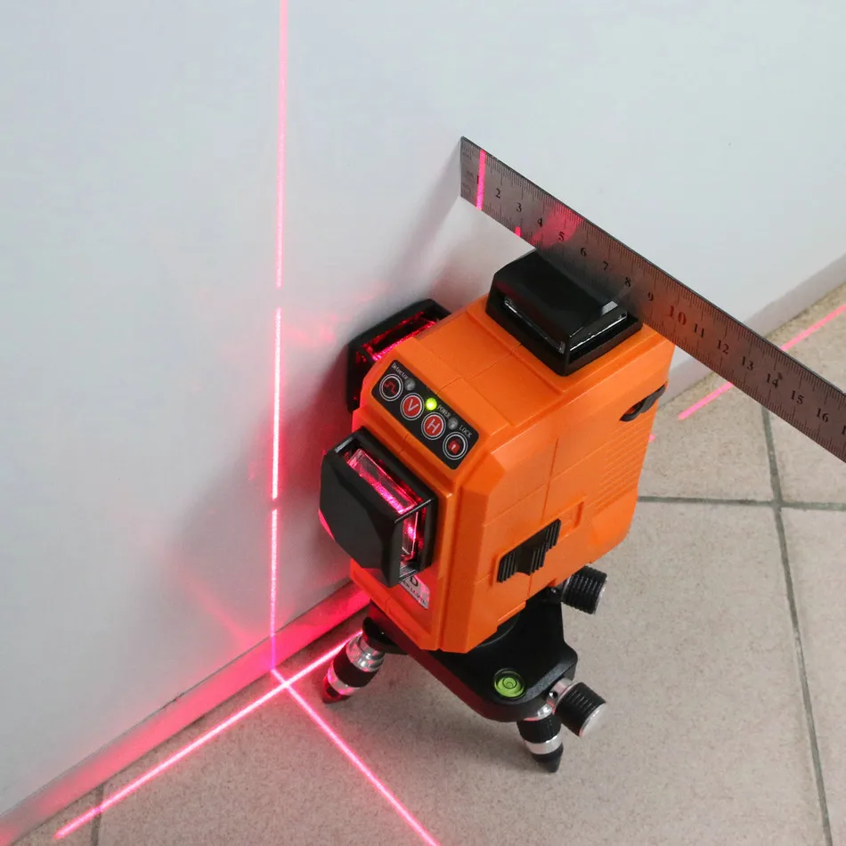 Kaitian 3D лазерный уровень 12 линий штатив самонивелирующийся супер мощный 360 горизонтальный кронштейн вертикальные лазеры красная линия лазерный уровень