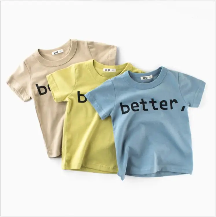 Summer Kids Clothing Cotton Boys Girls Short Sleeve T-shirts Tees Children Boy Letter Printed Tops Casual T Shirt Outfits | Детская