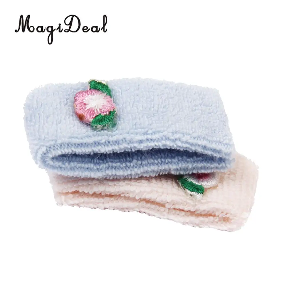 Dollhouse 1:12 Scale Bathroom Porcelain Toiletries Containers Wash Cloth Furniture Kit for Dolls House Life Scene Decor Toys