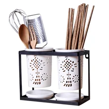 Висячие бытовые керамические палочки для еды трубки креативные плесени дышащий слив полый палочки для еды ящик Слива клетка для хранения wx9031714
