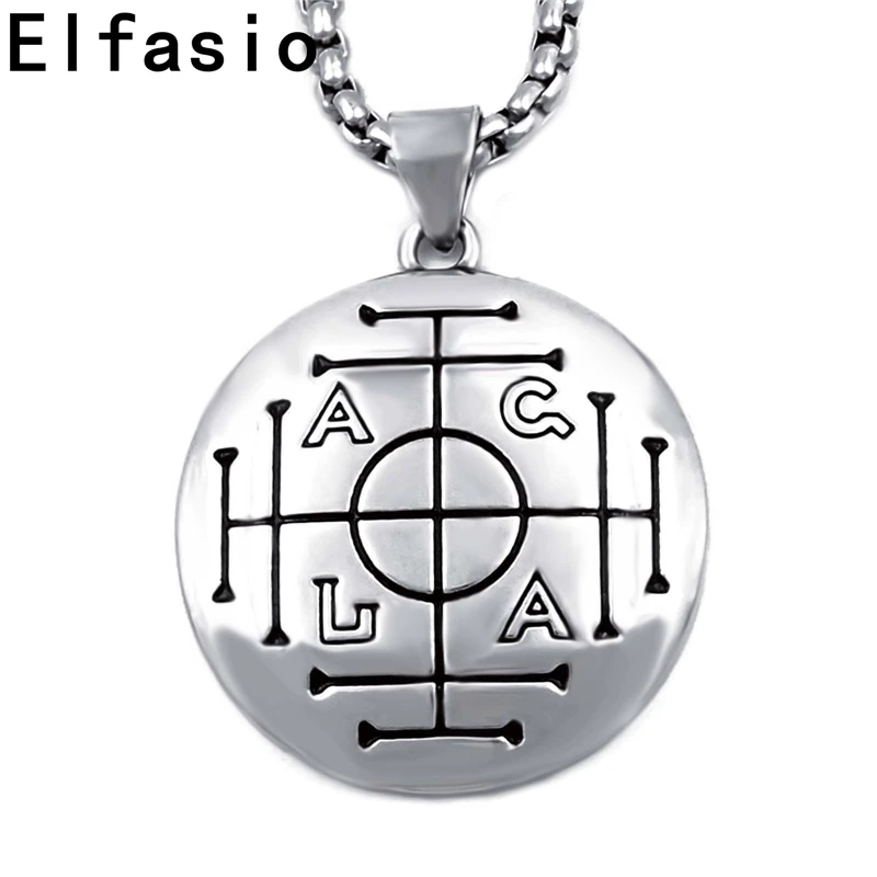

Bronze Medieval Money Talisman Wealth Prosperity Amulet Wiccan Men's Pewter Pendant with Stainless steel Necklace Chain P321