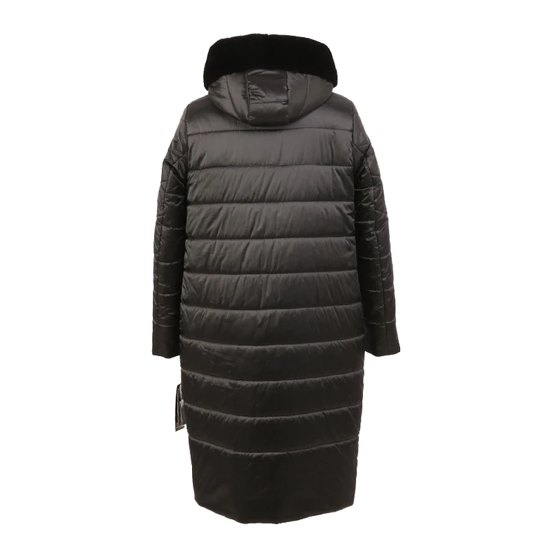 Женское зимнее длинное пальто парка куртка норковый меховой воротник с капюшоном корейский материал плюс размер 6XL 5XL 7XL 1867