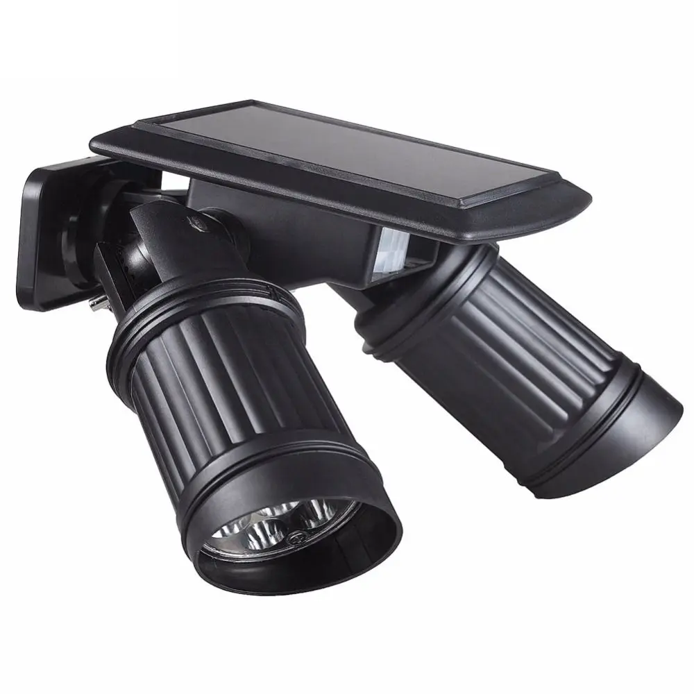 

AIMIHUO LED PIR Motion Sensor Light Solar Powered Lamp Rotatable Double Heads Security Wall Lamp for Outdoor Garden Spotlight
