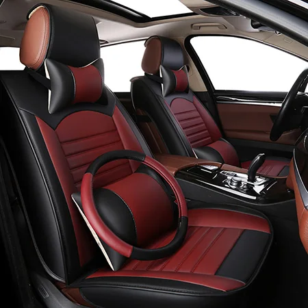 Red Deluxe Высокое качество из искусственной кожи Чехол автокресла для mercedes w222 w245 w210 t203 w204 w205 2010 2009 2008 2007 - Color Name: Red Deluxe