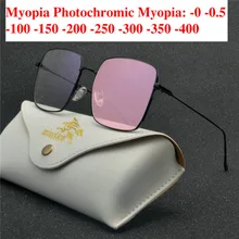 Солнцезащитные очки с переходом, фотохромные женские очки для близорукости, хамелеон, УФ очки, мужская оправа, на заказ, по рецепту, близорукость, минус NX