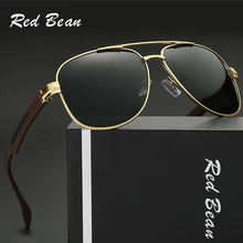 High Quality Driving Glasses Polarized Men Black Gold Metal Frame Luxury Retro Sunglasses Men Vintage Sun Glasses With Box