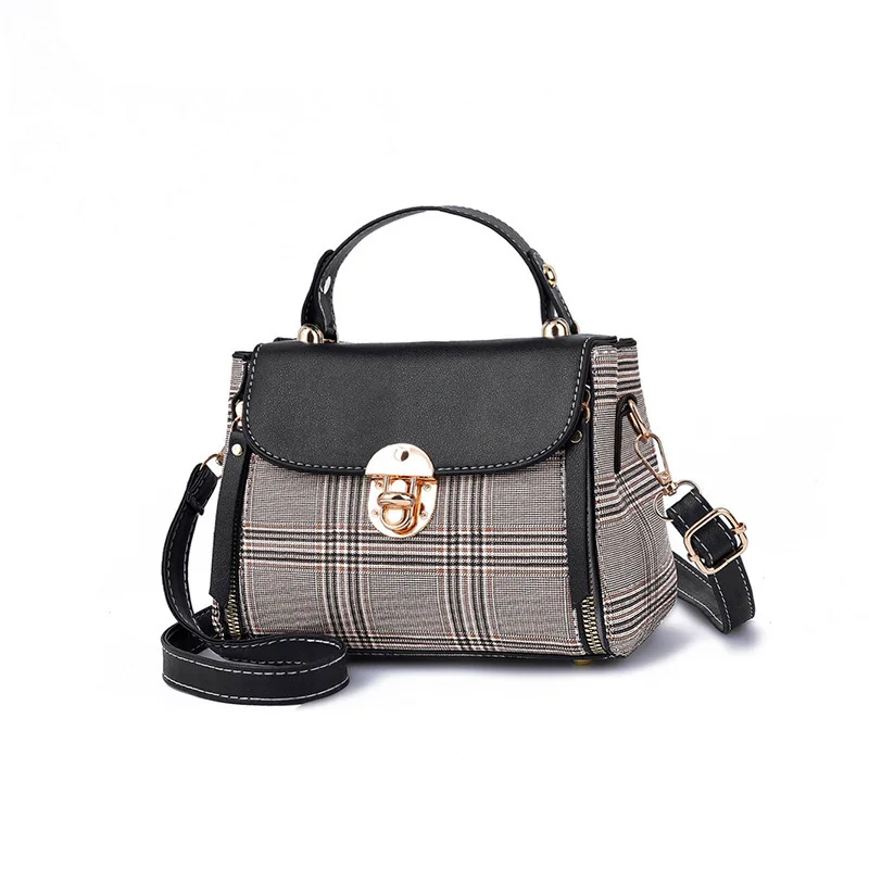 

Fashion trend plaid striped handbag small handbag shoulder bag diagonal female bag 2019 new women's handbag