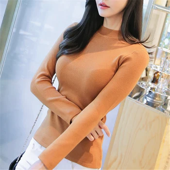 

Women Sweaters and Pullovers Hals Tirtleneck Long Sleeve Solid Women Pullovers Knitted Winter Tops Pull femme manche longue