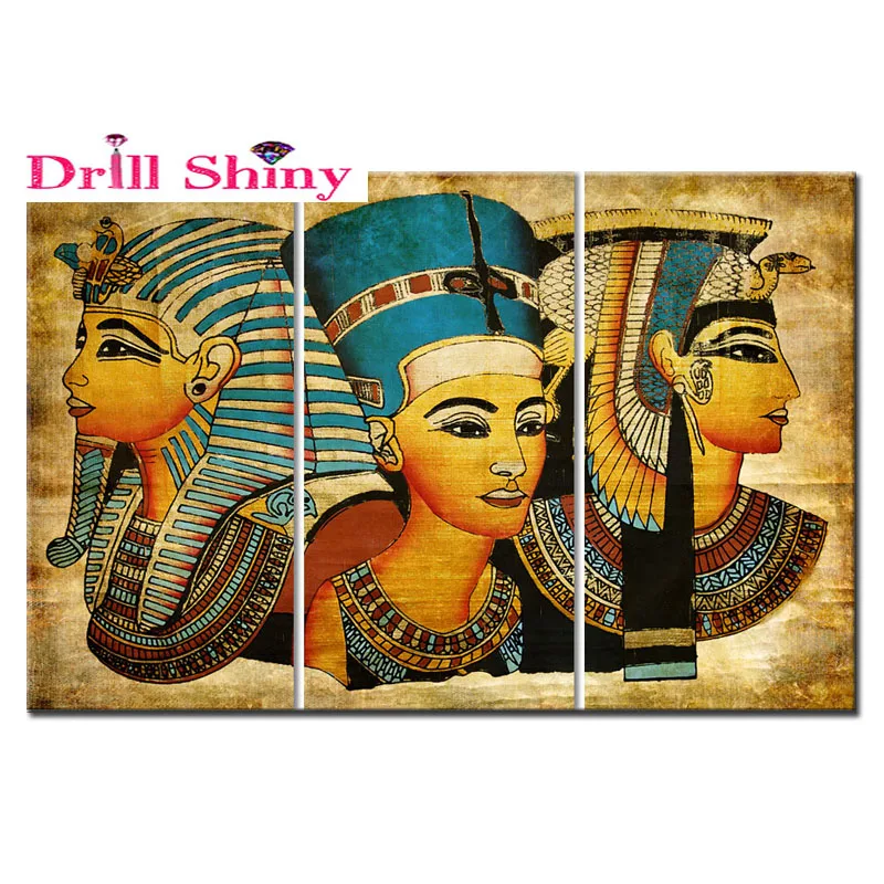3pcs/set 5D DIY Diamond Painting"Pharaoh Of Ancient Egypt "Full Round