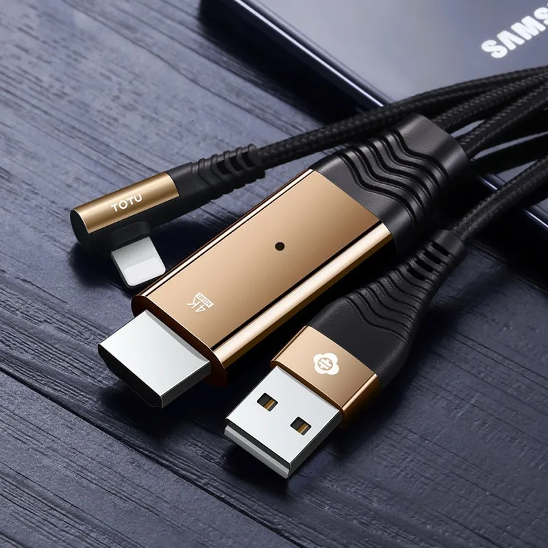 4K HD для iphone lightning к HDMI Кабель адаптер 3 5 м 8 pin HDTV TV конвертер с USB быстрой зарядки