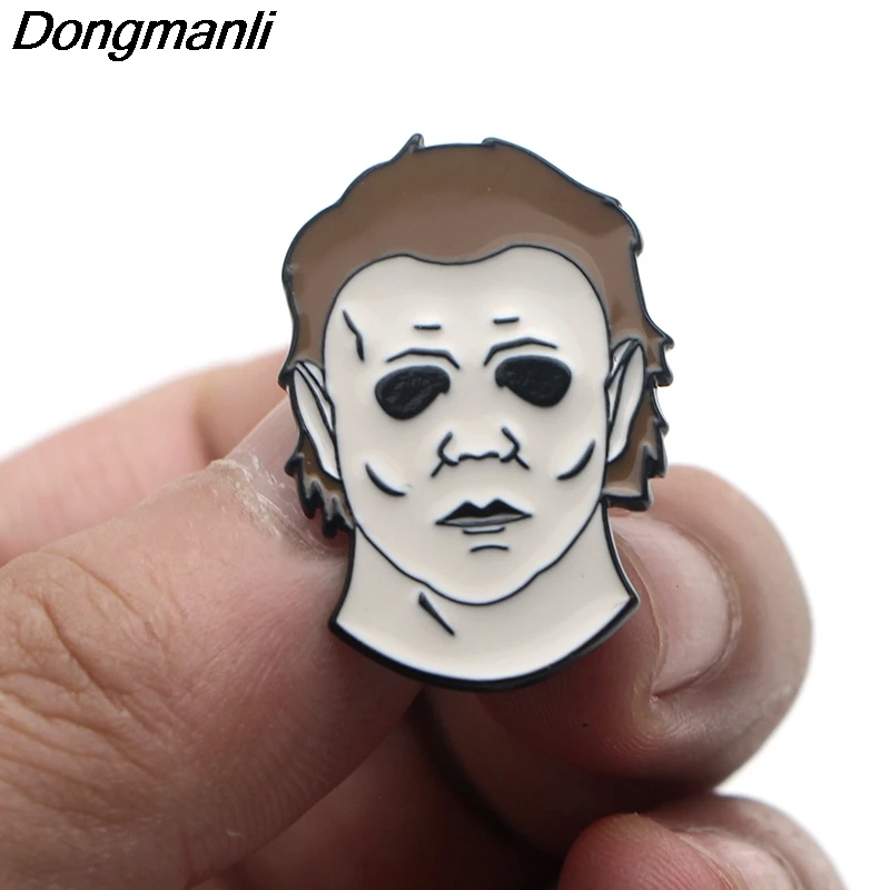 P3650 Dongmanli Хэллоуин Майкл Майерс Модные металлические эмалевые булавки и броши для