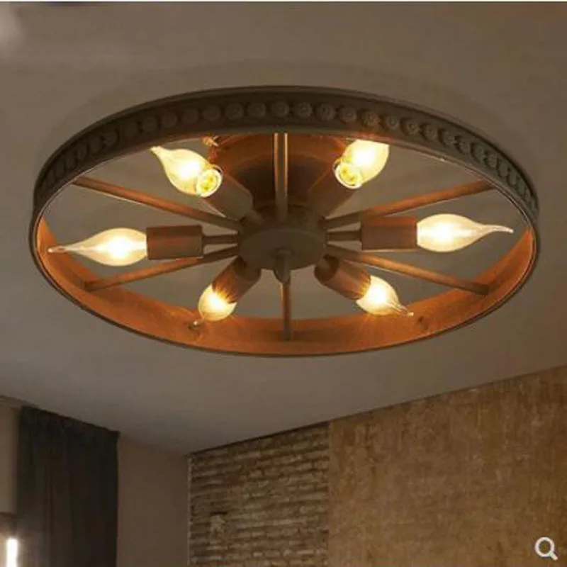 

L Nordic children's lamps Korean balcony wrought iron room lamp living room lamp round ceiling lamp LED