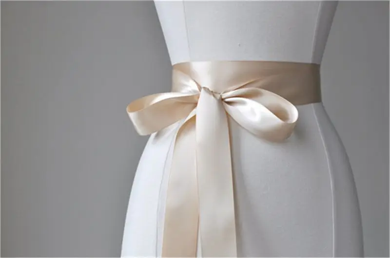 Простые однотонные шелковая лента створки elagant пояс для женского платья десять цветов доступны A723 - Цвет: champagne