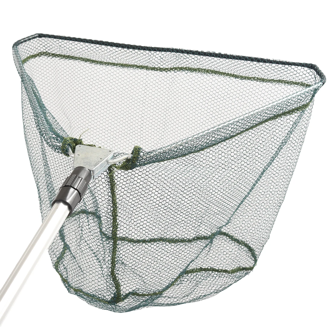 Треугольная Складная рыболовная сачок алюминиевый 3 секции расширение полюса ручка зеленый