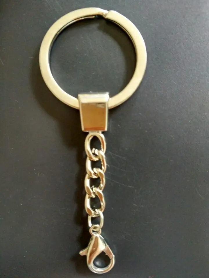 Fashion 30mm Key Ring Metal Key Chain Keychain Jewelry Antique Silver