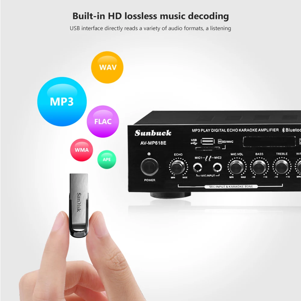 Цифровой Hi Fi усилитель звука для домашнего кинотеатра караоке усилители