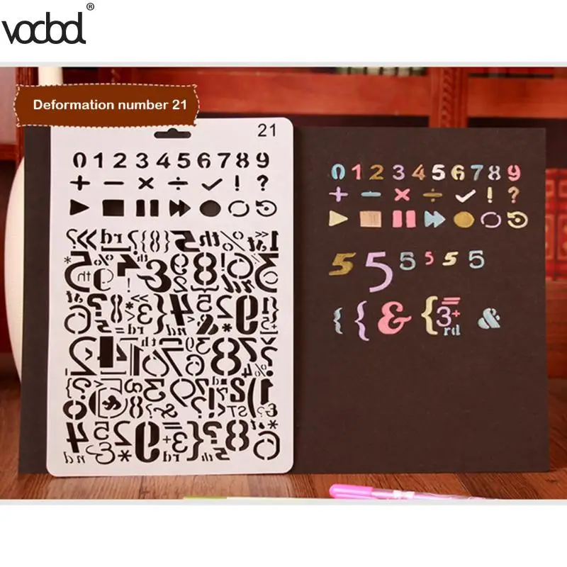 Vodool DIY Полые Количество символов наслоения Трафареты для настенной живописи Скрапбукинг штамп альбом декоративные Тиснение Бумага карты