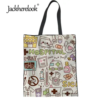 

Jackherelook Women's 3D Nursing Shopper Bags Canvas Reusable Environmental Protection Mom Shopping Bag Fashion Tote Handbags Bag