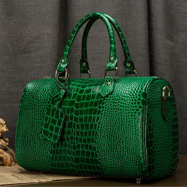 Boston сумка из натуральной кожи женская сумка \ сумка с леопардовым узором женская сумка в форме подушки сумка из воловьей кожи большие сумки через плечо сумка через плечо~ B55 - Цвет: green size 2
