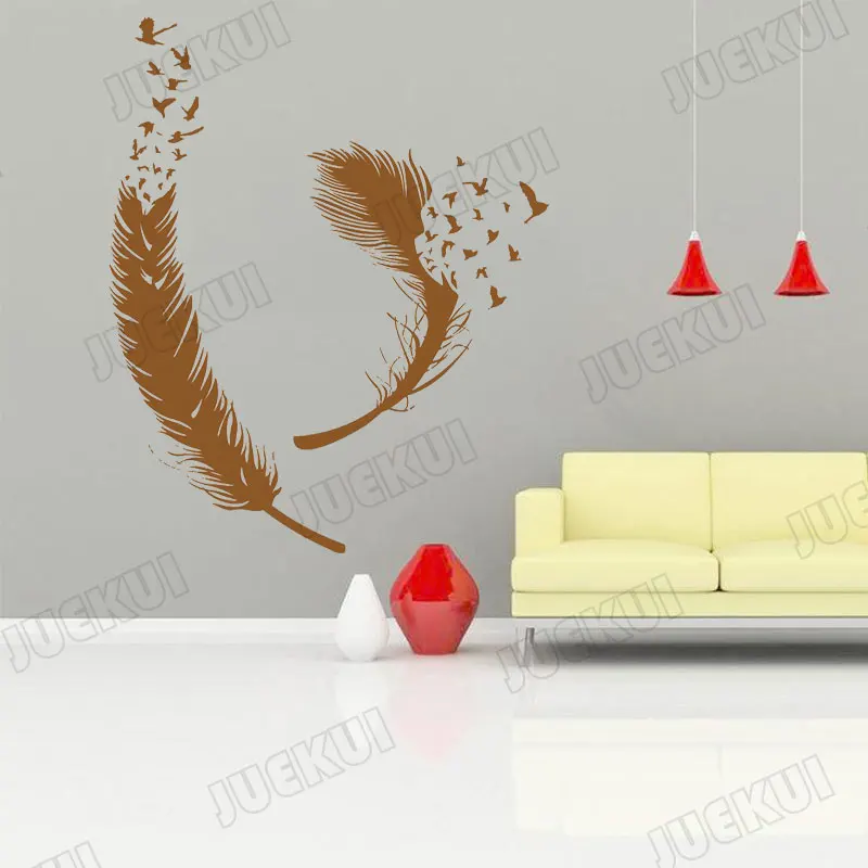 Feathers And Geese Wall Sticker for Living Room Home Decor Vinyl Decals Bedroom Sweet Poster Stickers Murals TA771 | Дом и сад