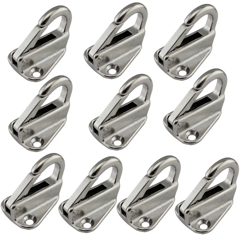 

10 Pcs/lot Stainless Steel Spring Locked Fender Hook Snap Fending Hook Attach Rope Boat Sail Tug Ship marine Hardware Silver
