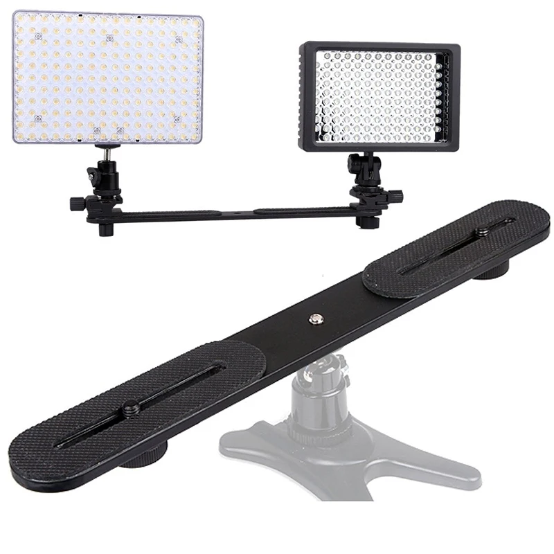 Dual Flash Bracket Hot Shoe Bracket Mount Holder for Tripod Stand DSLR