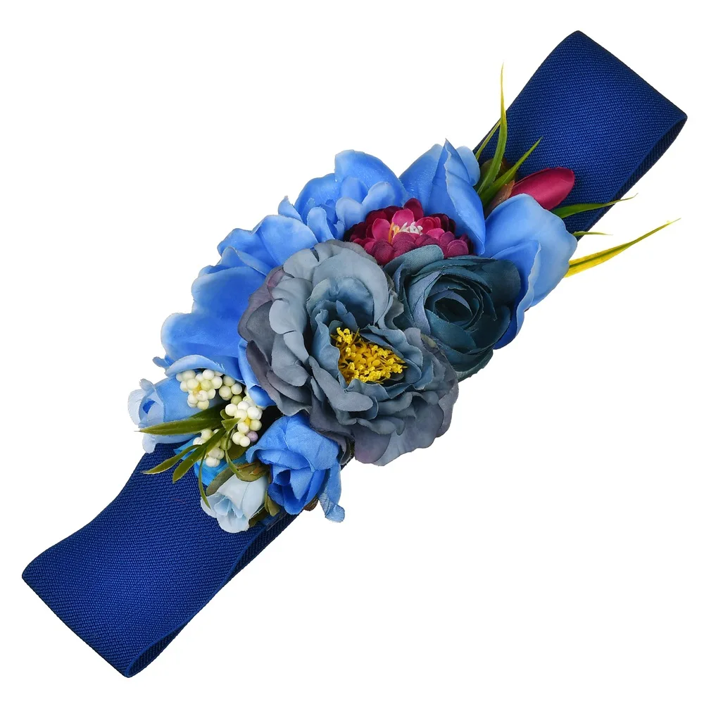 Для женщин Ремни талии дамы цветок эластичный пояс для девочек цветочные повязки для Свадебные платья 2019 новое поступление