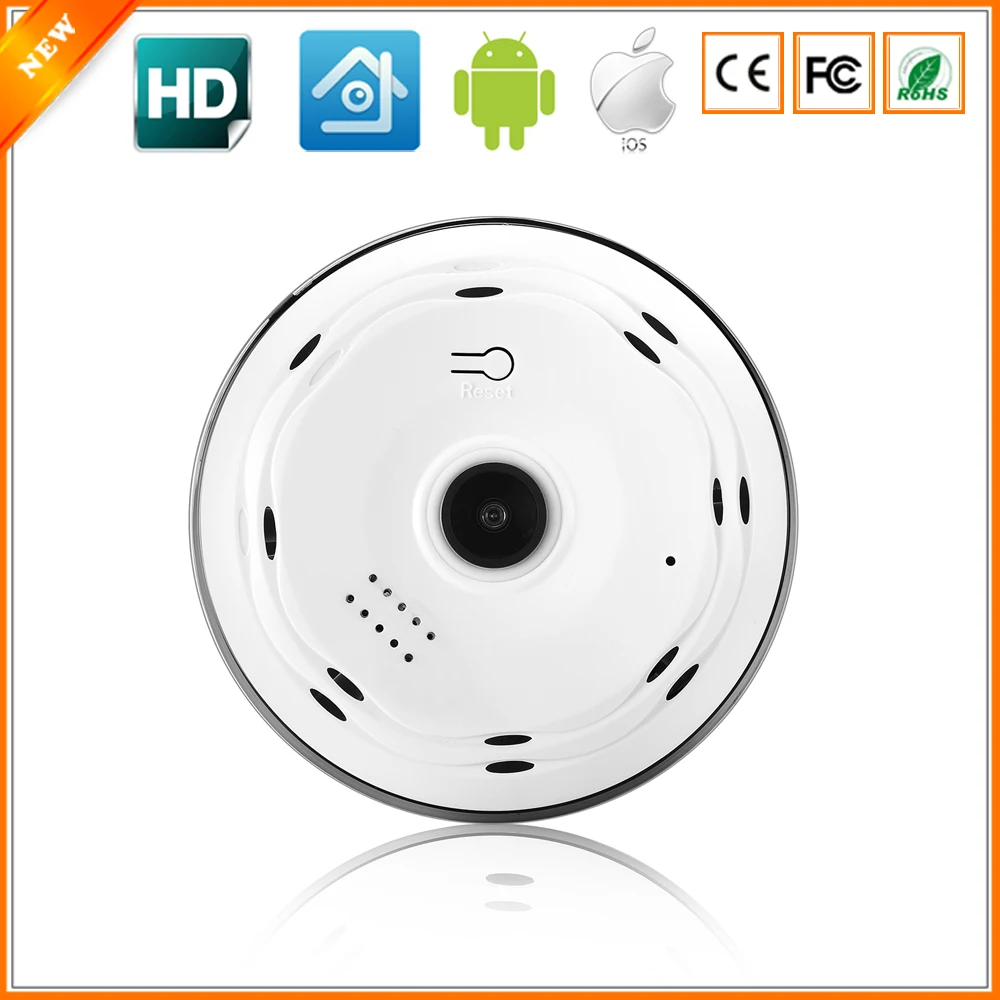 

BESDER 360 Degree Panoramic Camera HD 960P IP Camera Wi-fi Two Way Audio With SD Card Slot Indoor VR Security Camera Wireless