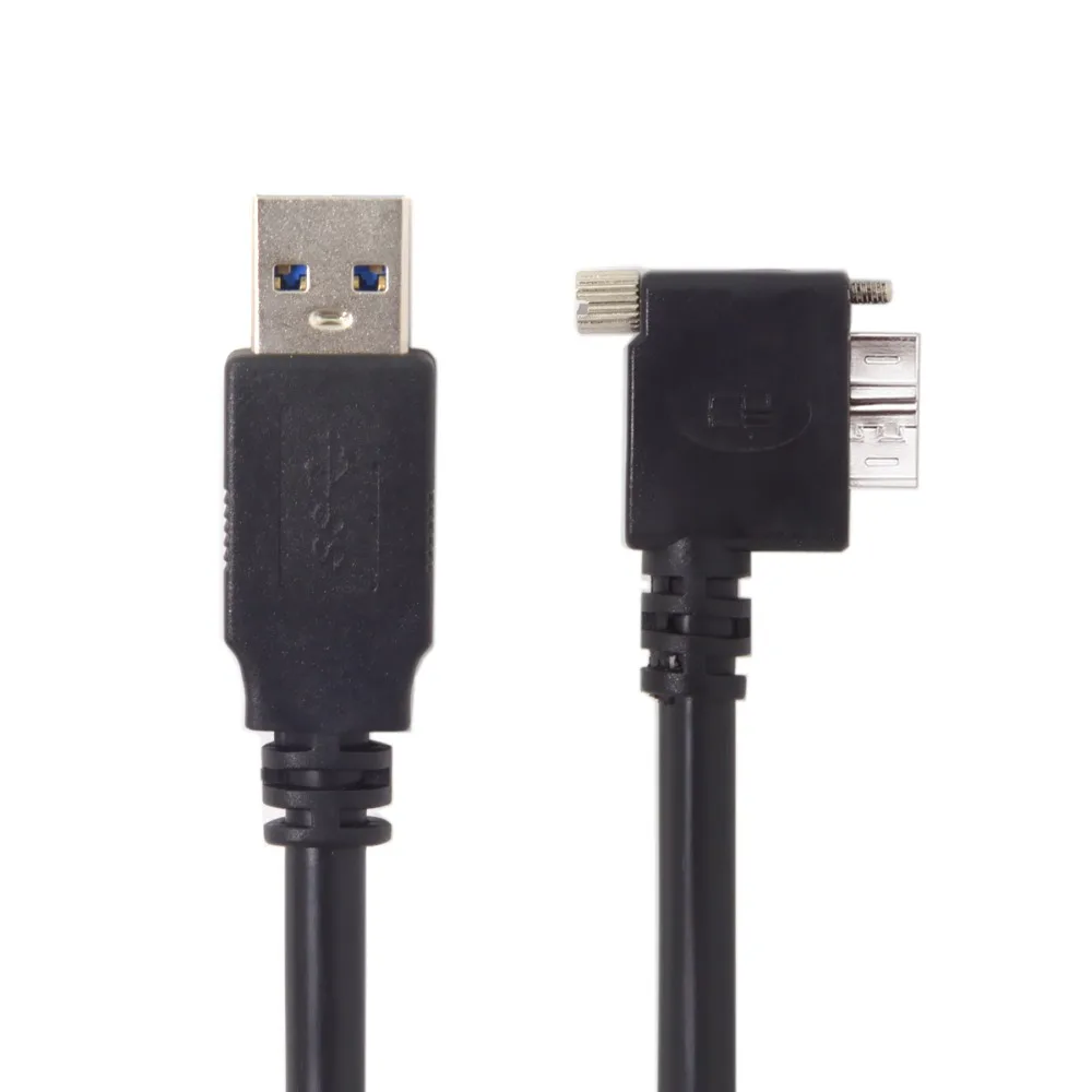 

5M 90 Degree Left or Right Angled Micro USB3.0 Micro B with Screw Mount to USB3.0 Data Cable for Industrial Camera