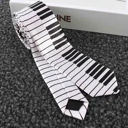 1 шт. уникальный дизайн новый мужской черный и белый пианино клавиатура Галстук Классический Тонкий Модный обтягивающий музыкальный