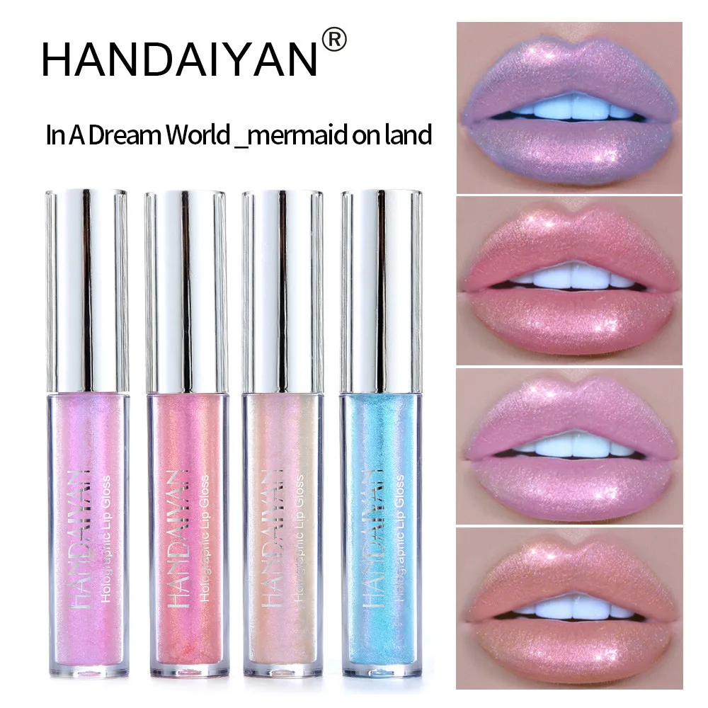 

HANDAIYAN Liquid Crystal Glow Lip Gloss Laser Holographic Lip Tattoo Lipstick Makeup Jelly Pigment Glitter Lip Gloss #H