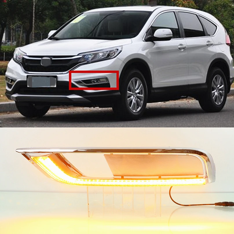

Wholesale For Honda CRV CR-V 2015 2016 DRL Driving Daytime Running Light DRL with Turn signal fog lamp Relay Daylight car style