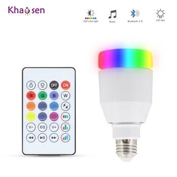 

Bluetooth 3.0 E27 LED Lamp Music Speaker Player Light RGBW LED Bulb 110V 220V 5050 RGB 2835 White Smart Wireless Lamp Dimmable