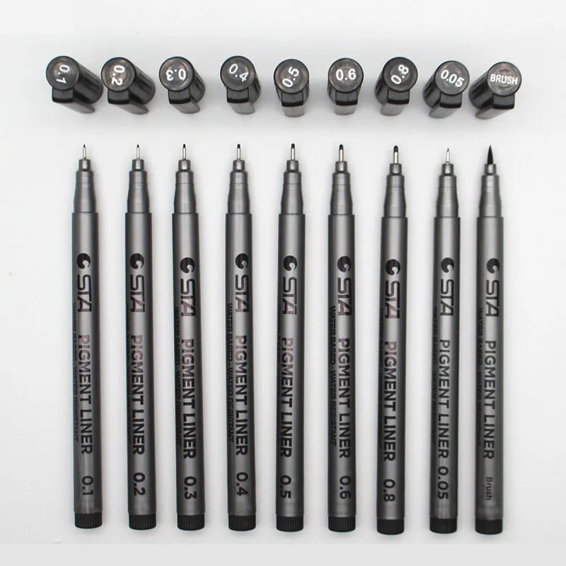 

9sizes Hook Line Sketch Pen Set Cute Art Marker Pens Cartoon Pen for Writing Drawing Pens Office School Supply Korean Stationery
