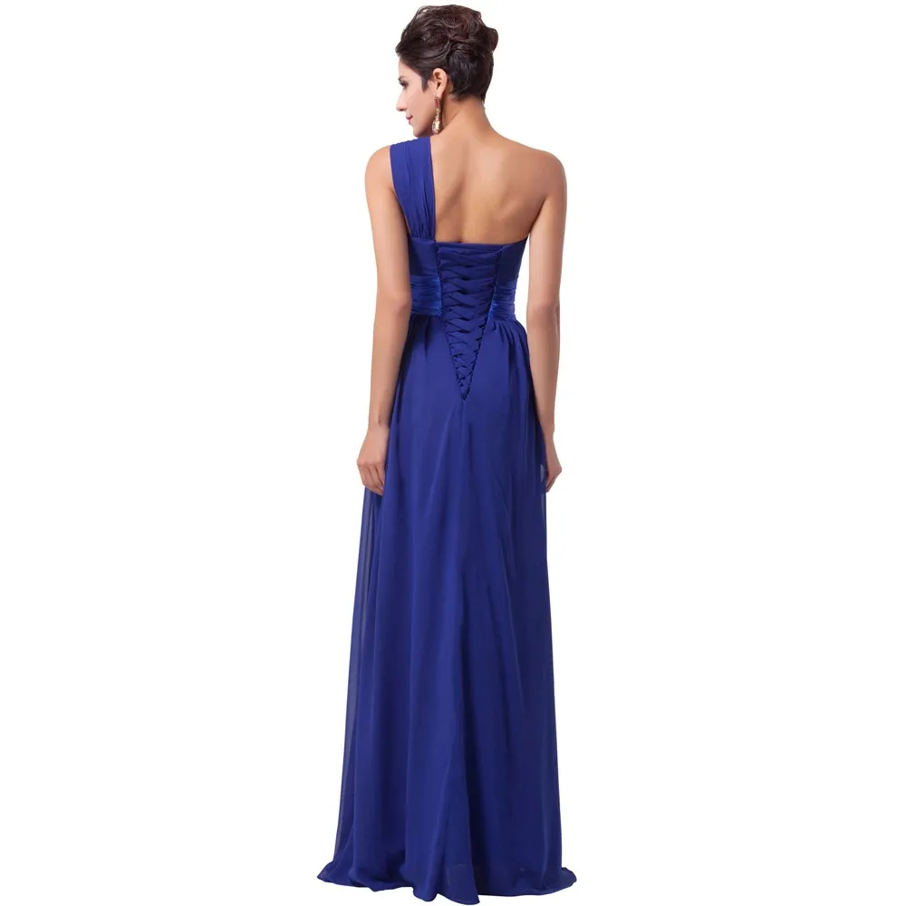 One Shoulder Chiffon A-line Evening Bridesmaid Dress